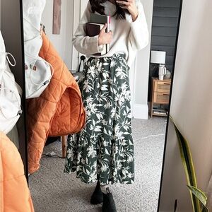 Abercrombie & Fitch Palm Print Maxi Skirt